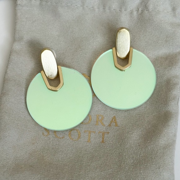Kendra Scott Didi Statement Earrings in Gold & Dichroic Glass - Picture 1 of 5